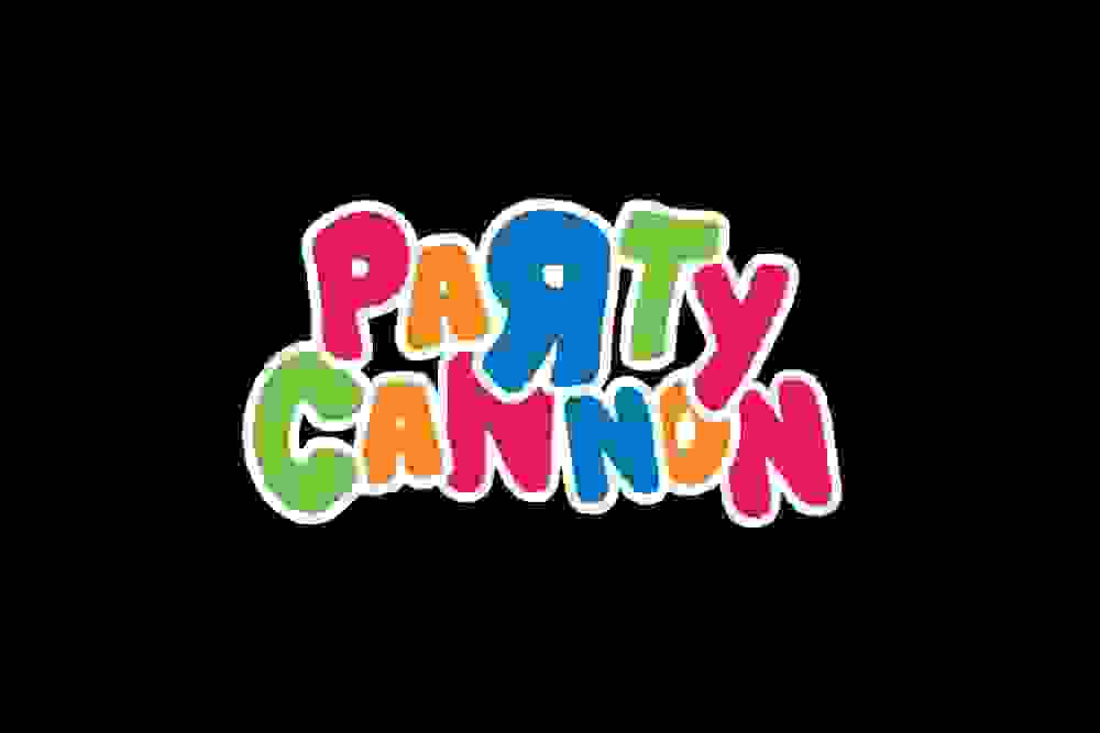 Logo for Party Canon in the Toys R Us font.